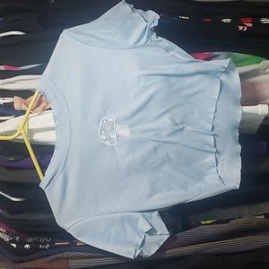 Romwe L 8/10 Blue Mushroom Crop Top